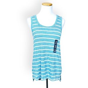 GAP Blue Turquoise Striped Tank Camisole XS Turquoise NWT Long Casual